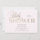 modern script elegant baby shower-uitnodiging (Voorkant)