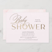 modern script elegant baby shower-uitnodiging (Voorkant / Achterkant)