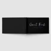 Modern Script Elegant Black Wedding Gastenboek (Volledig)