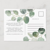 Modern script elegant bruiloft aankondigingskaart (Achterkant)