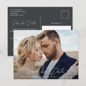 Modern script elegant bruiloft aankondigingskaart (Voorkant / Achterkant)