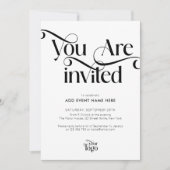 Modern Script Elegant & Chic Business Event Gala Kaart (Voorkant)