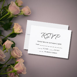Modern script Elegant Eenvoudige bruiloft RSVP Kaartje