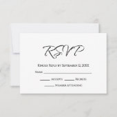 Modern script Elegant Eenvoudige bruiloft RSVP Kaartje (Voorkant)