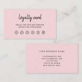 Modern script | Elegant en eenvoudig Bleek roze Klantenkaartje (Voorkant / Achterkant)