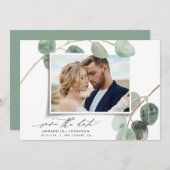 Modern script elegant  foto eucalyptus inv kaart (Voorkant / Achterkant)