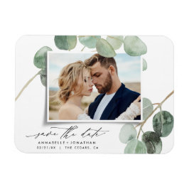 Modern script elegant  foto eucalyptus inv magneet