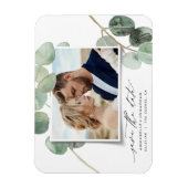 Modern script elegant  foto eucalyptus inv magneet (Verticaal)