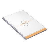 Modern Script Elegant Monogram Perzik Notitieboek (Rechterzijde)