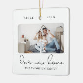 Modern Script Elegant New Home Sweet Home Photo Keramisch Ornament (Links)