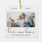 Modern Script Elegant New Home Sweet Home Photo Keramisch Ornament (Voorkant)