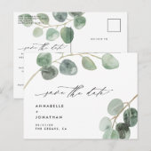 Modern script elegant  niet-fotobruiloft aankondigingskaart (Voorkant / Achterkant)