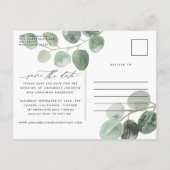 Modern script elegant  niet-fotobruiloft aankondigingskaart (Achterkant)