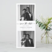 Modern Script Elegant Photo Booth Bookmark Wedding Save The Date (Staand voorkant)