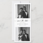Modern Script Elegant Photo Booth Bookmark Wedding Save The Date (Voorkant)