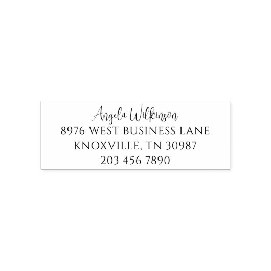 Modern script Elegant Retouradres Zelfinktende Stempel (Design)