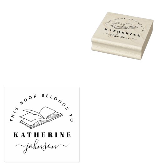 Modern script elegant uit het bibliotheekboek rubberstempel (Gestempeld)