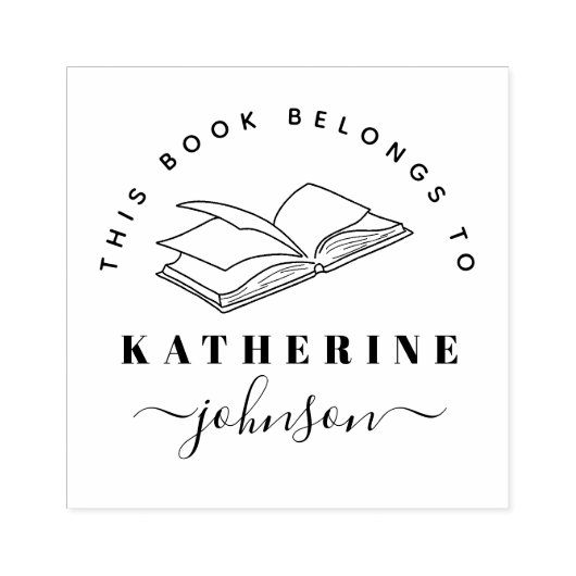 Modern script elegant uit het bibliotheekboek rubberstempel (Afrduk)