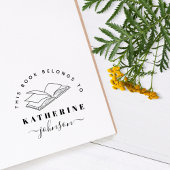 Modern script elegant uit het bibliotheekboek rubberstempel