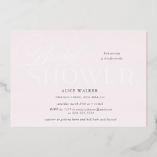 modern script elegant vrijgezellenfeest folie uitnodiging