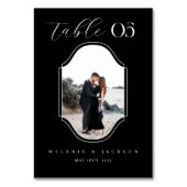 Modern Script Elegant Wedding Photo Lijst Black Kaart (Achterkant)
