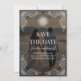 Modern Script Elegant Wedding Photo Save The Date