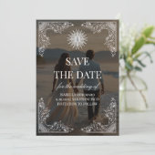 Modern Script Elegant Wedding Photo Save The Date (Staand voorkant)
