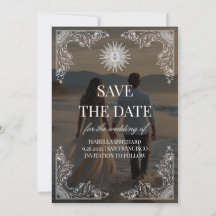 Modern Script Elegant Wedding Photo Save The Date