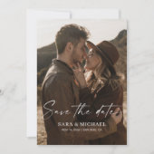 Modern Script Elegant Wedding Photo Save The Date (Voorkant)