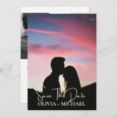 Modern Script Elegant Wedding Save The Date (Voorkant / Achterkant)