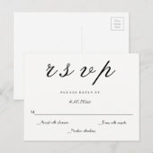 Modern script elegante bruiloft RSVP briefkaarten (Voorkant / Achterkant)