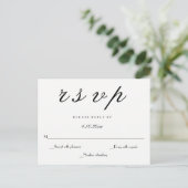 Modern script elegante bruiloft RSVP briefkaarten (Staand voorkant)