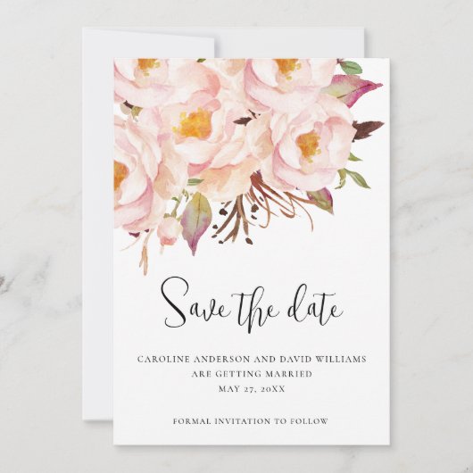 Modern Script Elegante bruiloft Save The Date (Voorkant)