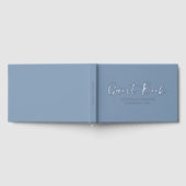 Modern Script Elegante Dusty Blue Wedding Gastenboek (Volledig)