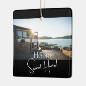 Modern Script Elegante Nieuwe Sweet Family Home Fo Keramisch Ornament (Links)