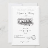 Modern Script Elegante QR Code Wedding Kaart (Voorkant)