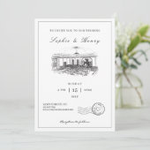 Modern Script Elegante QR Code Wedding Kaart (Staand voorkant)