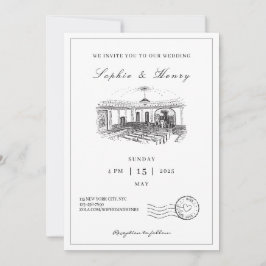 Modern Script Elegante QR Code Wedding Kaart