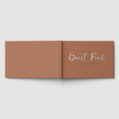 Modern Script Elegante Terracotta bruiloft Gastenboek (Volledig)