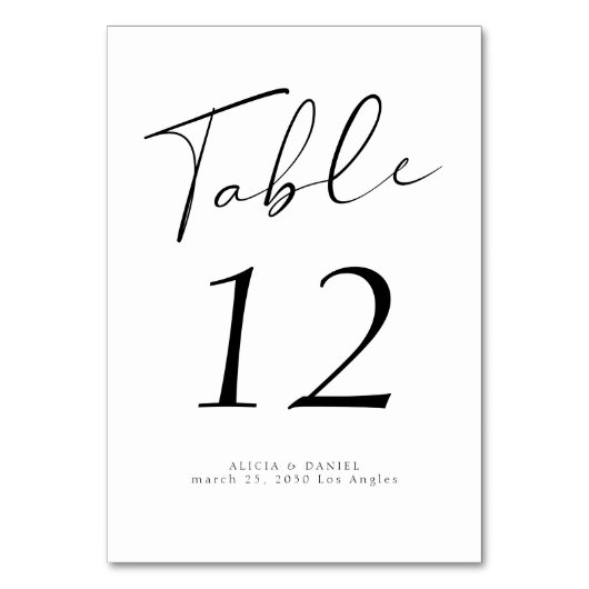 Modern script elegante zwart-wit bruiloft kaart (Achterkant)