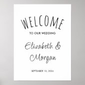 Modern script ellegant Wedding Welcome Sign Poster (Voorkant)