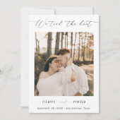 Modern Script Elopement Wedding Receptie Kaart (Voorkant)