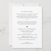 Modern Script Elopement Wedding Receptie Kaart (Achterkant)