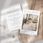 Modern Script Elopement Wedding Receptie Kaart