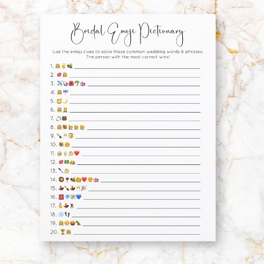 Modern Script Emoji Pictionary Vrijgezellenfeest s