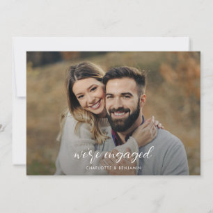 Modern Script en foto's verlovingsfeest Kaart