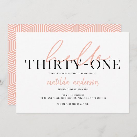 Modern script en geometrische 31 verjaardag (Voorkant / Achterkant)