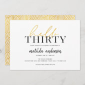 Modern script en geometrische dertigste verjaardag (Voorkant / Achterkant)