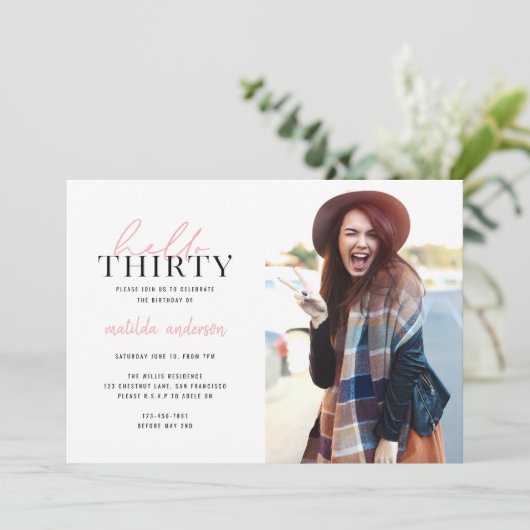 Modern script en geometrische dertigste verjaardag (Staand voorkant)