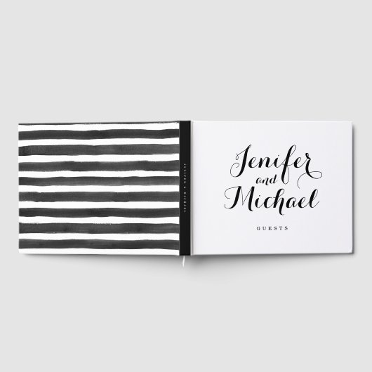 Modern script en strepen gastenboek (Volledig)